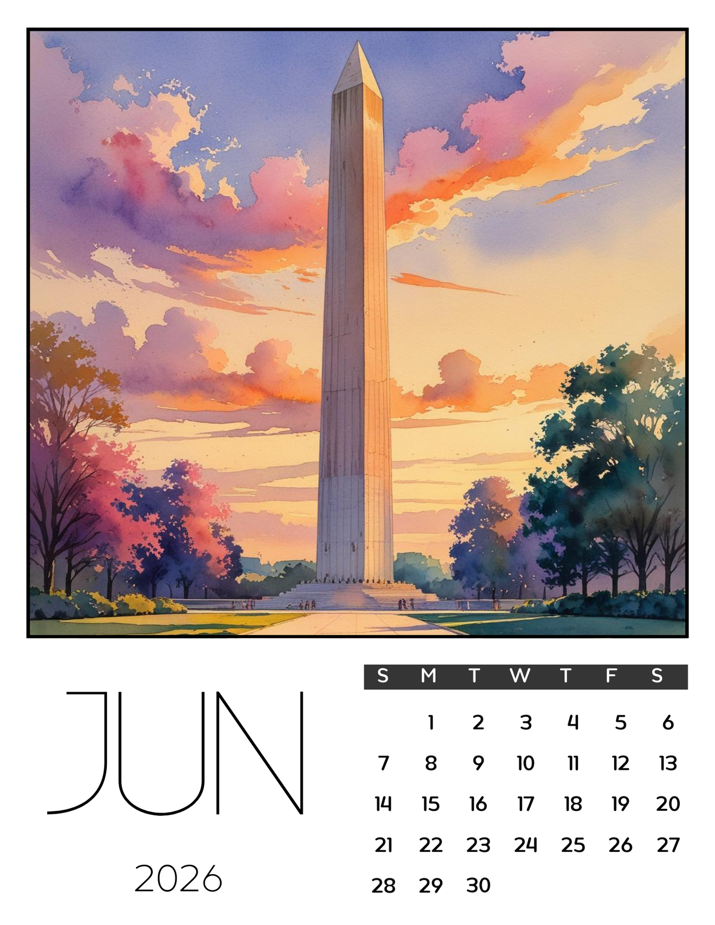 Monthly Calendar - 2026